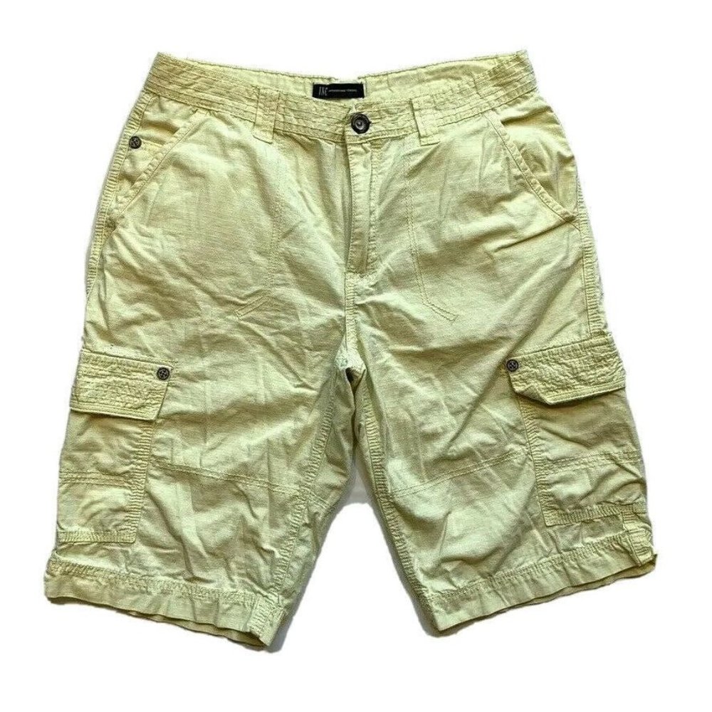 INC International Concepts Cargo Shorts Mens 32 Ripstop‎ Relaxed Long Yellow